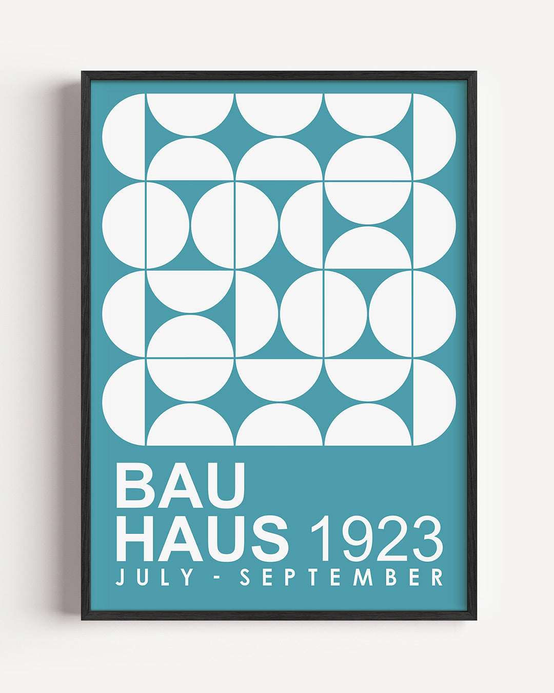 Cirkelpatroon en tekst – staande Bauhaus poster als wanddecoratie