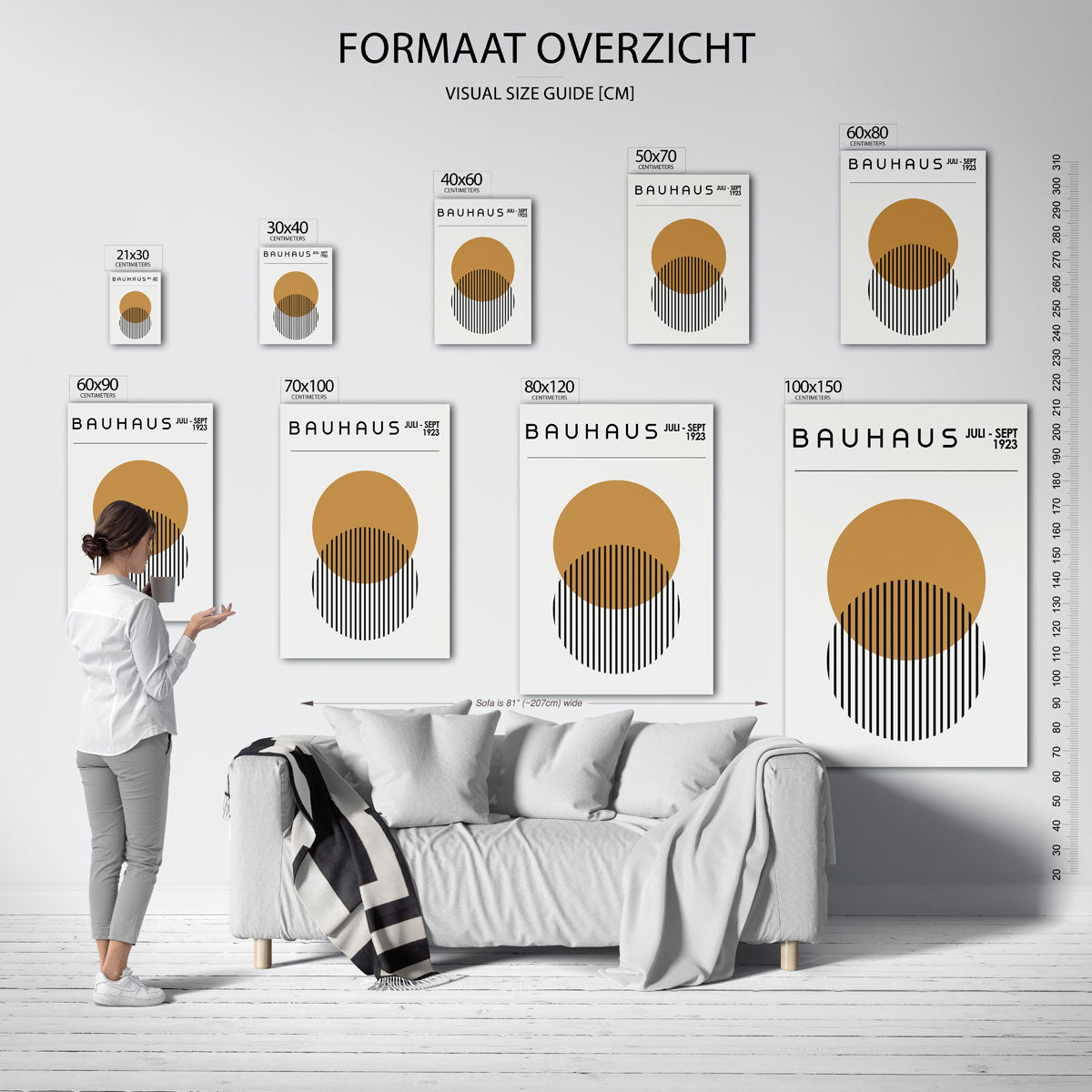 Vormen en lijnen – geometrische poster in Bauhaus-stijl van WallArtistic