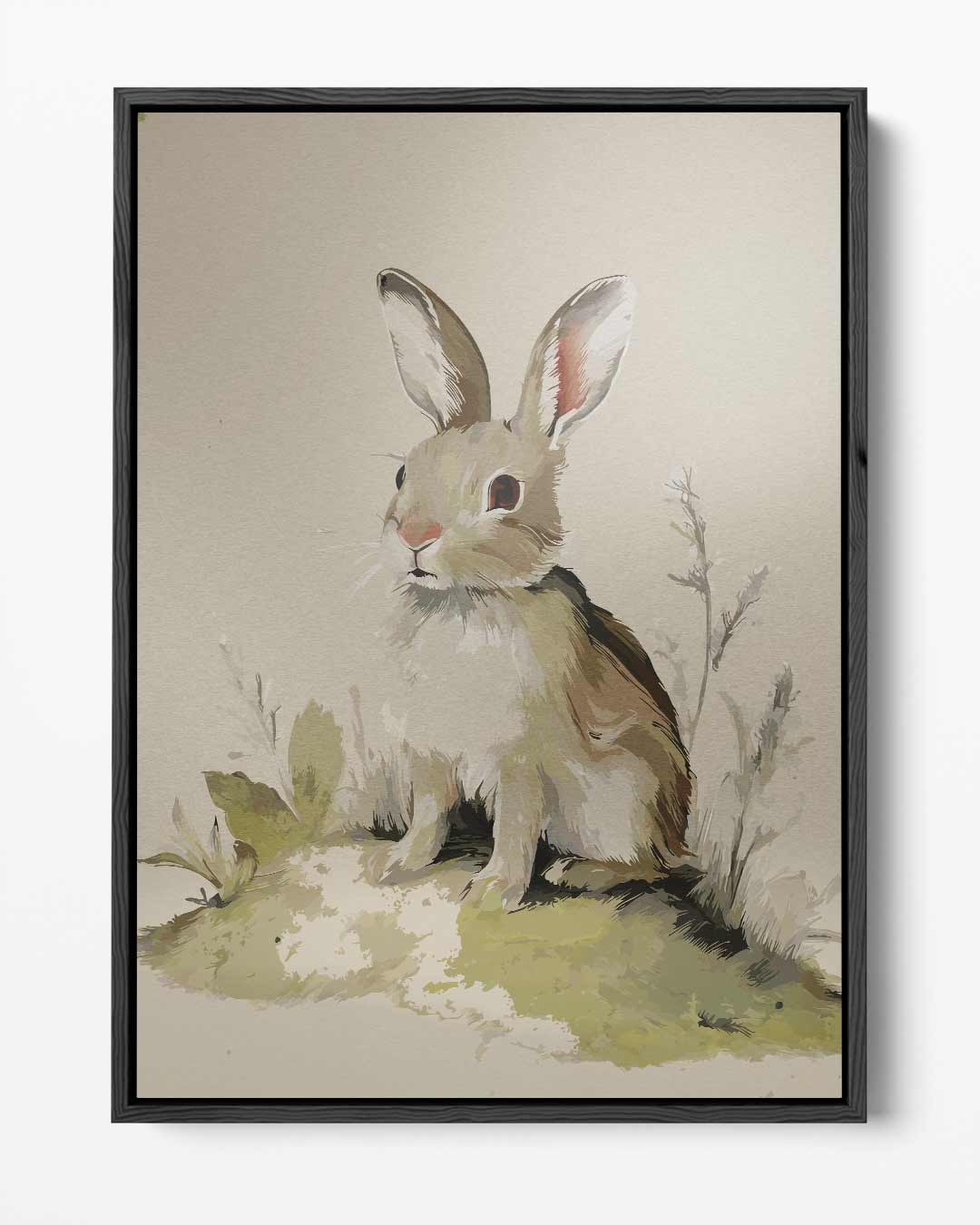 Schattig Konijn in de Natuur – portret kunstwerk als wanddecoratie
