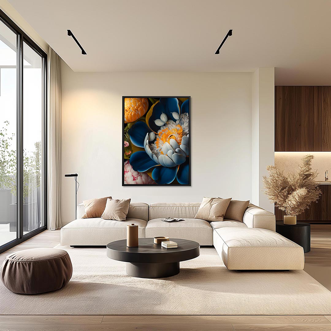 Bloemrijke harmonie – kunstwerk als stijlvolle wanddecoratie