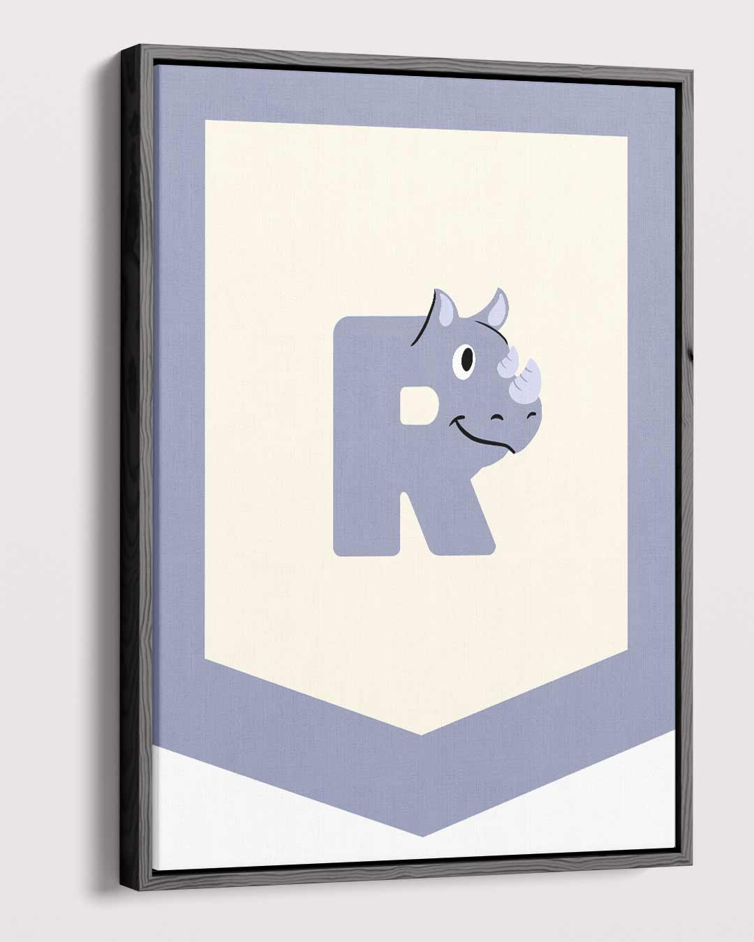 Speelse Neushoorn Logo – plexiglas wanddecoratie in portret formaat