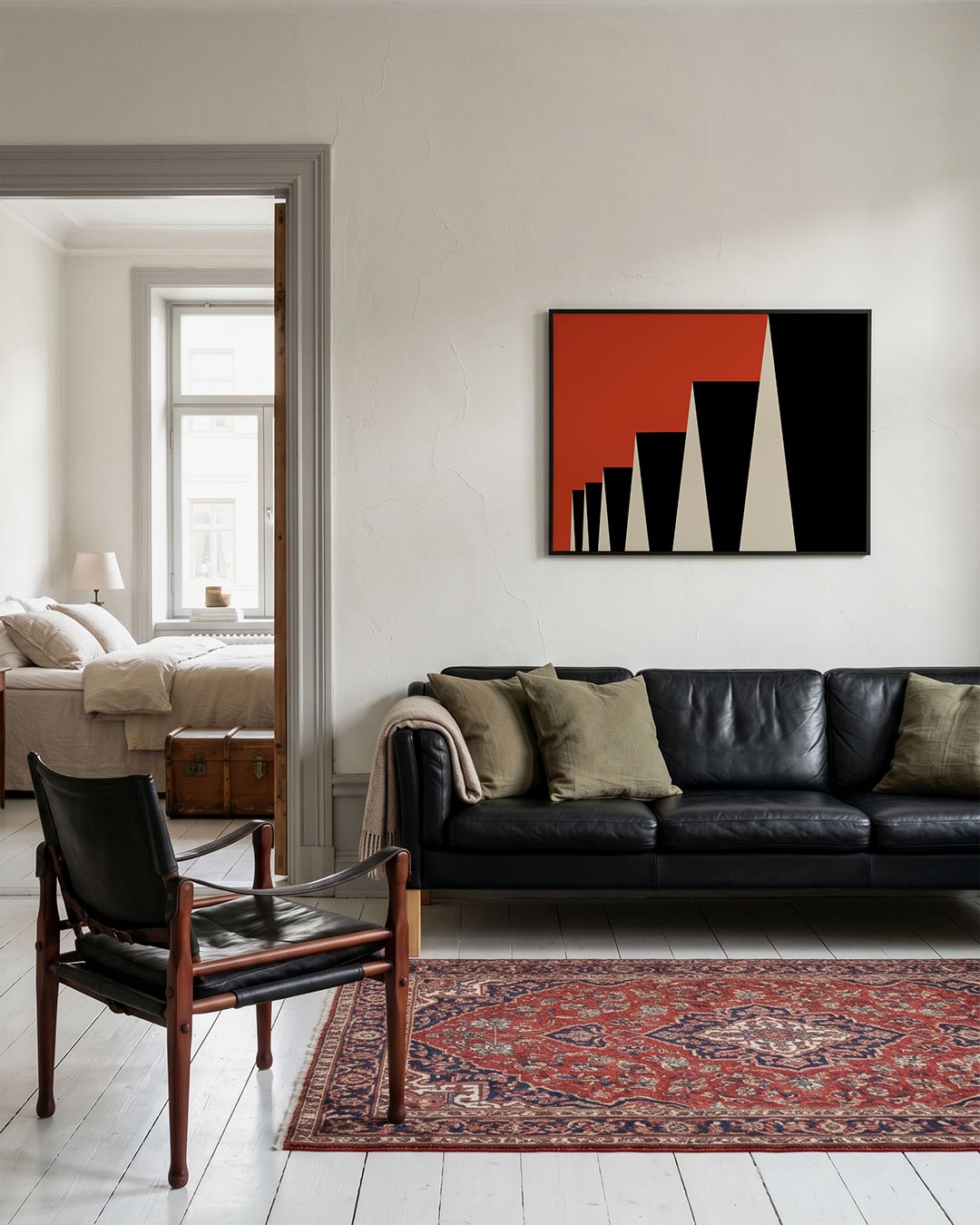 Vormritme en kleur – geometrische Bauhaus poster in liggend formaat