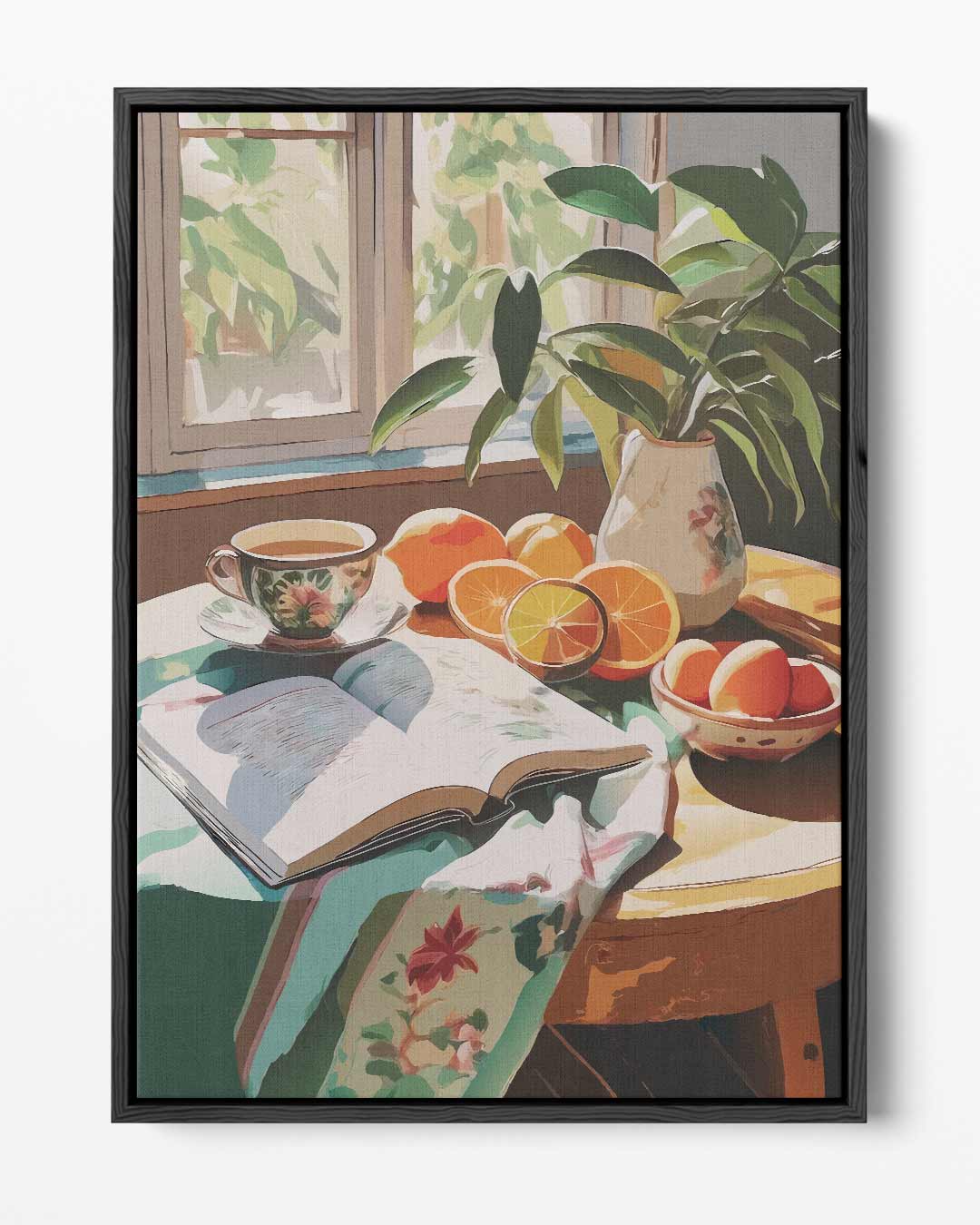 Zonovergoten Ochtendtafel – portret kunstwerk als wanddecoratie