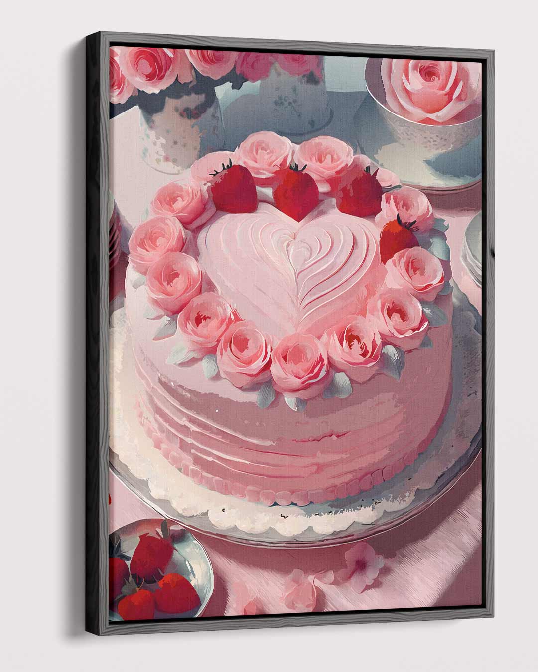 Romantische Rozen Taart – dibond kunstwerk als wanddecoratie