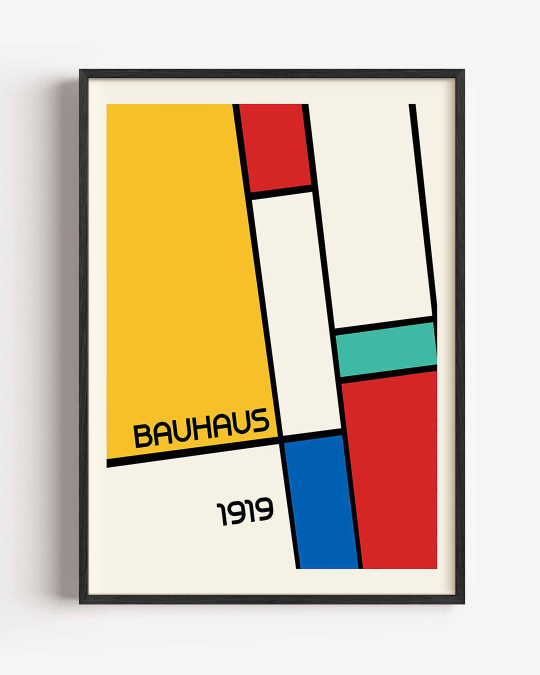Vorm en kleur – staande Bauhaus poster als wanddecoratie