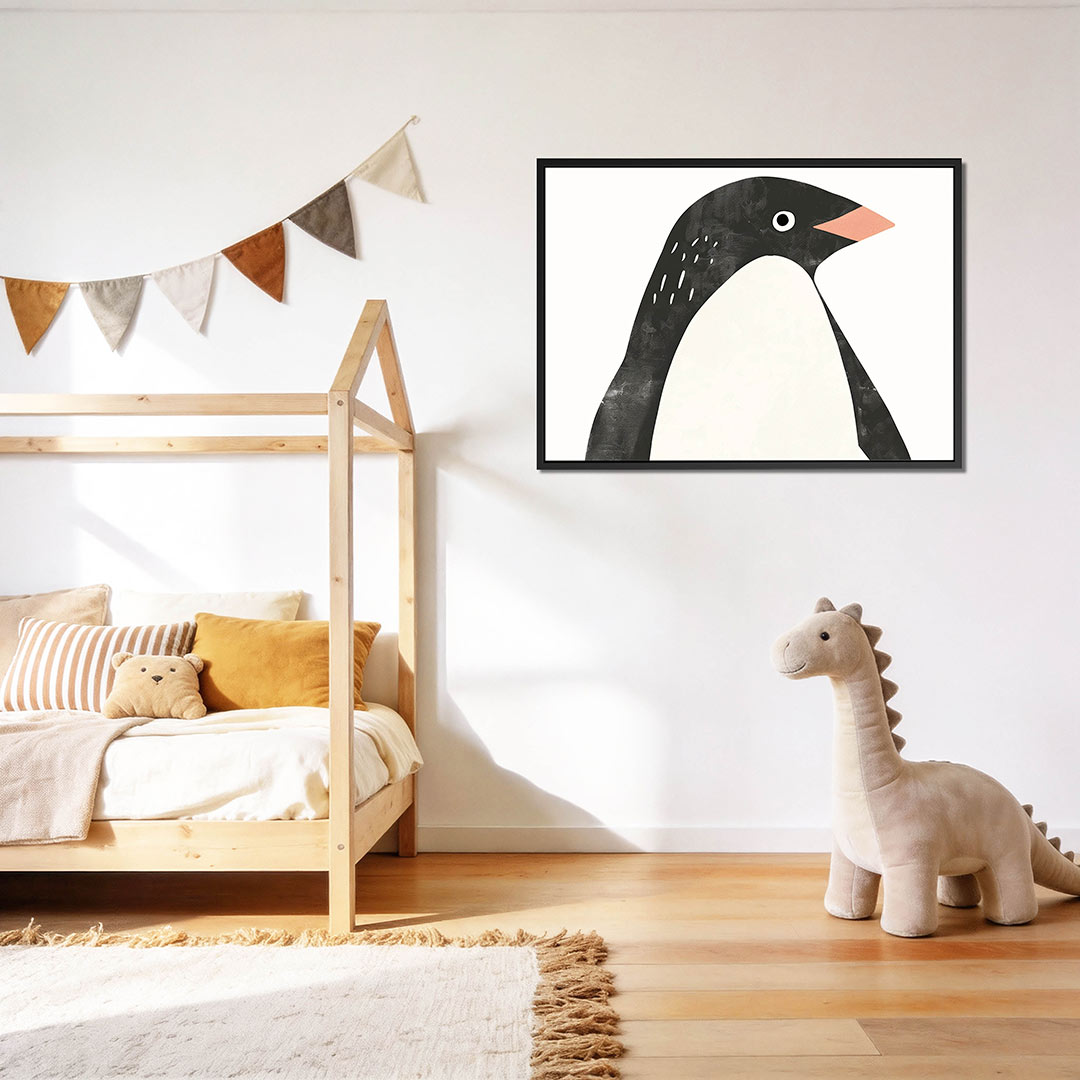 Gestileerde pinguïn – op canvas, dibond of plexiglas