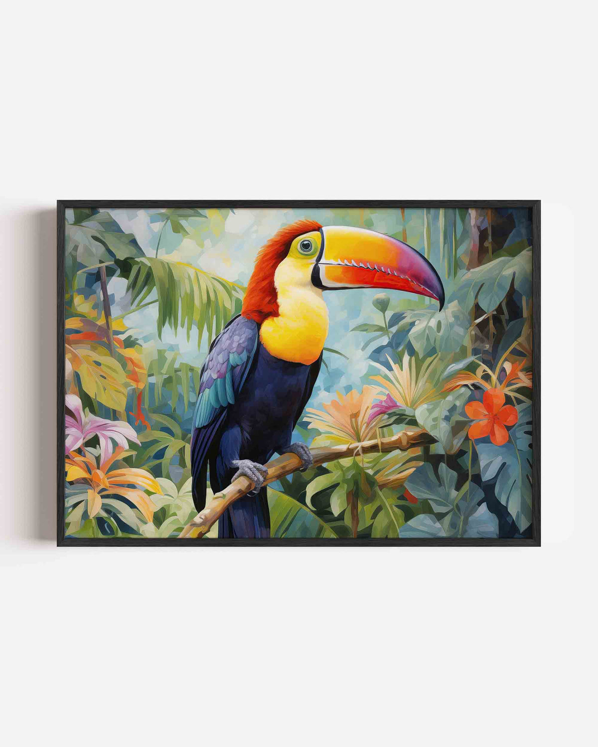 Tropische vogel – jungle landscape poster als wanddecoratie