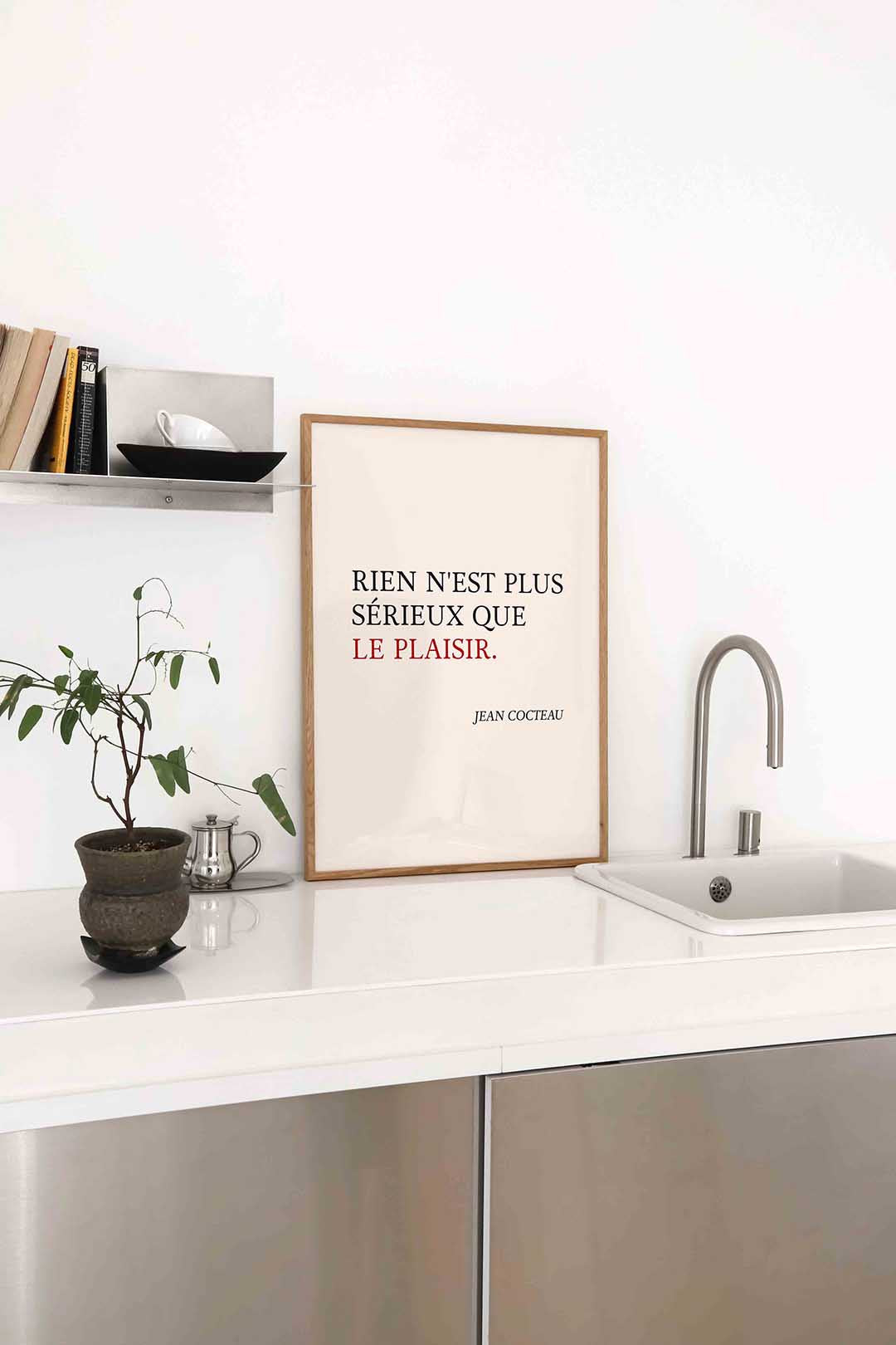 Citaat van jean cocteau – staande keuken wanddecoratie van WallArtistic
