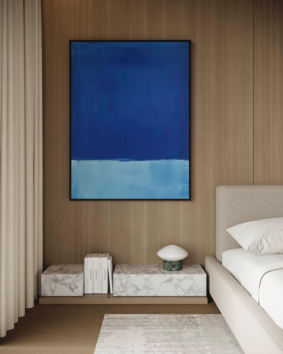 Blauwe harmonie – staand wanddecoratie kunstwerk