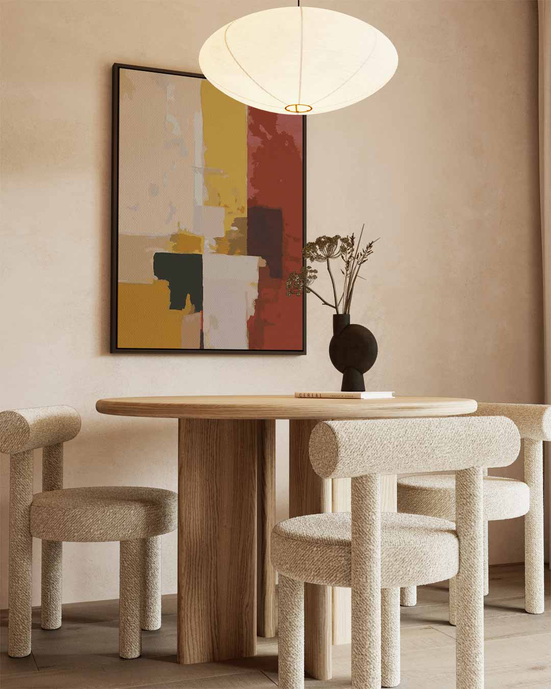 Warm Contrast – kunstwerk met zwarte baklijst