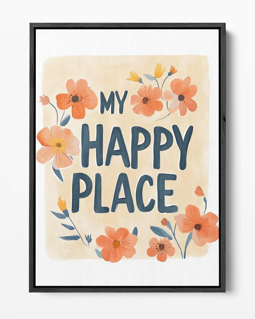 My Happy Place Bloemenkunst – portret kunstwerk als wanddecoratie