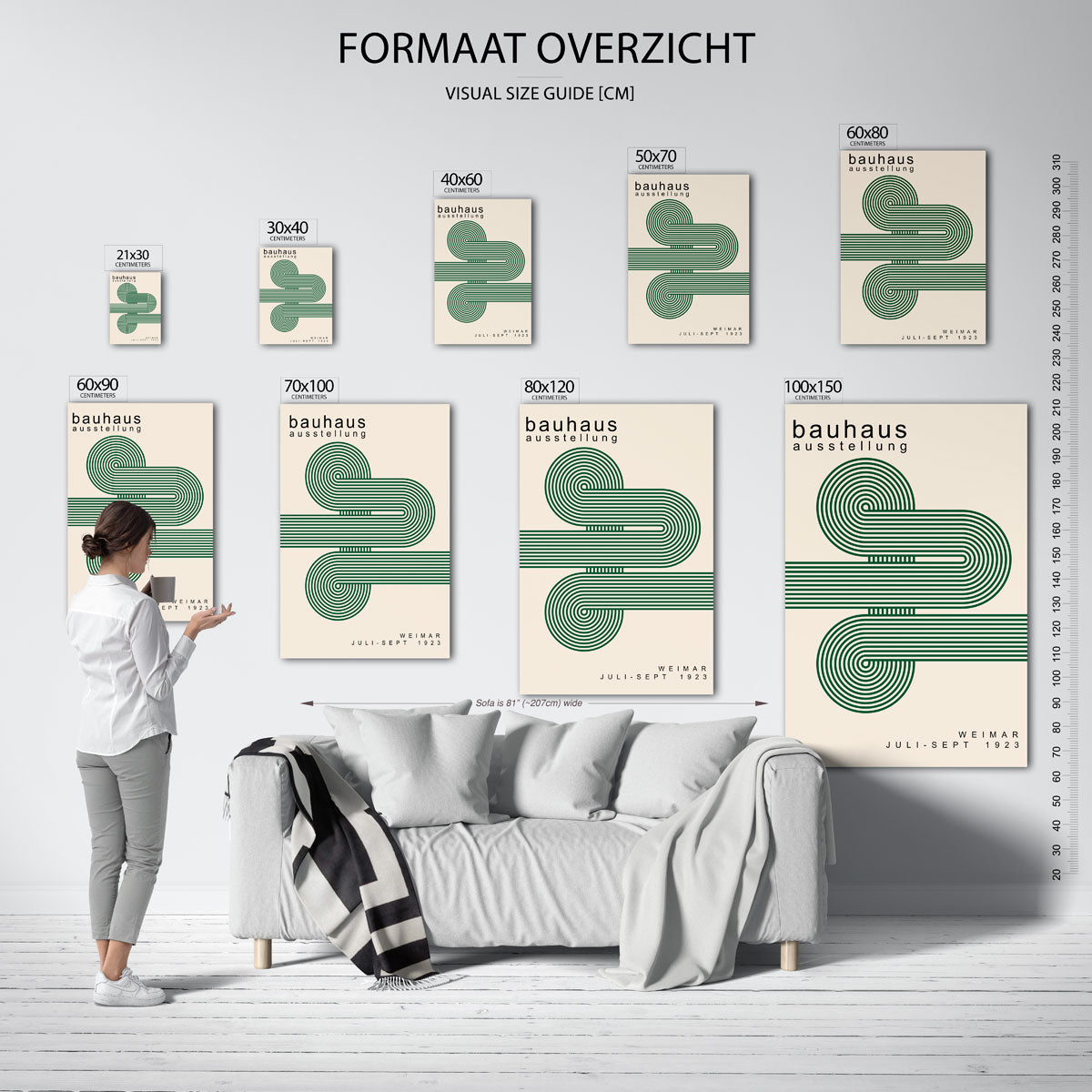 Lijnenspel en vlaken – geometrische poster in Bauhaus-stijl van WallArtistic