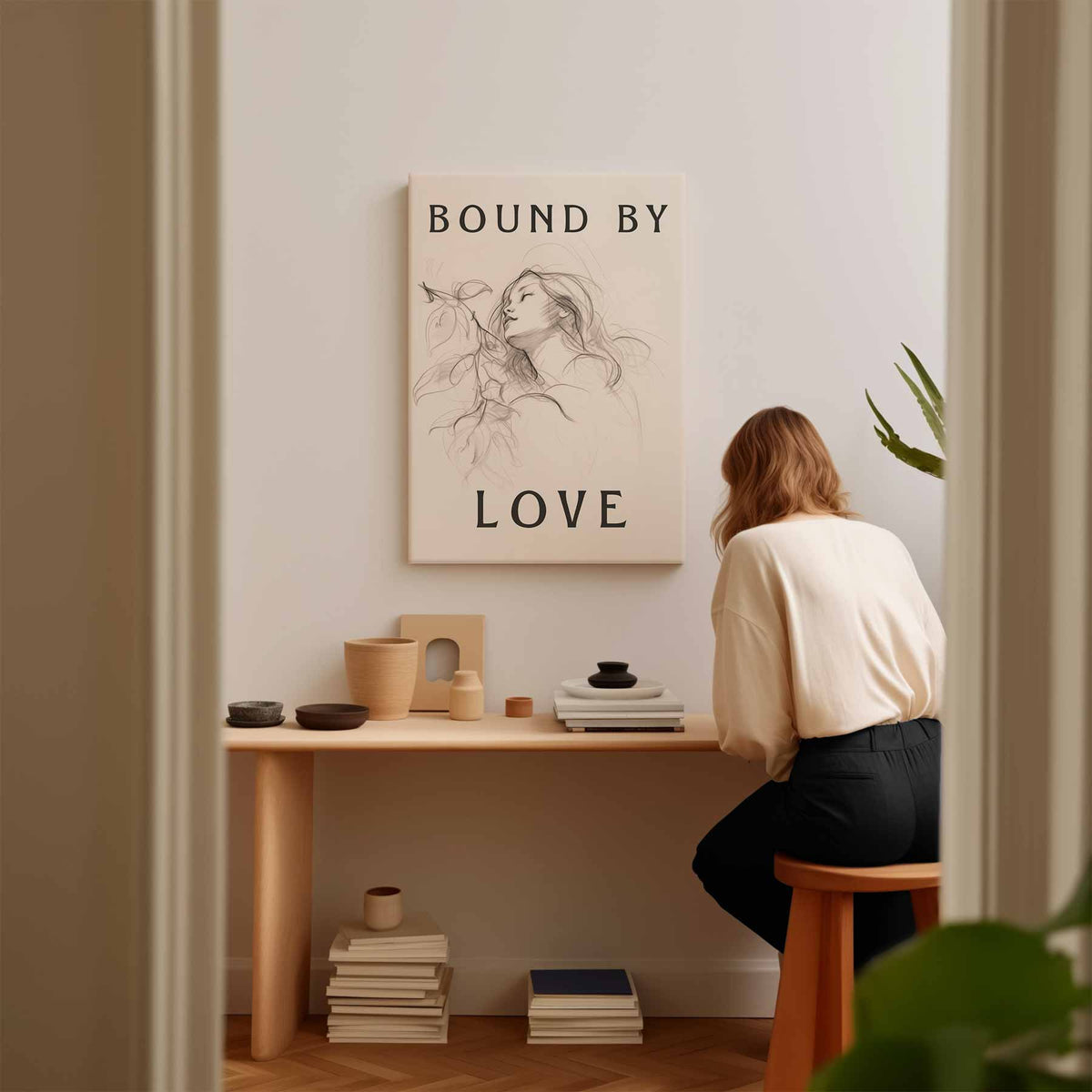 Gevangen in Liefde – modern portret kunstwerk van WallArtistic
