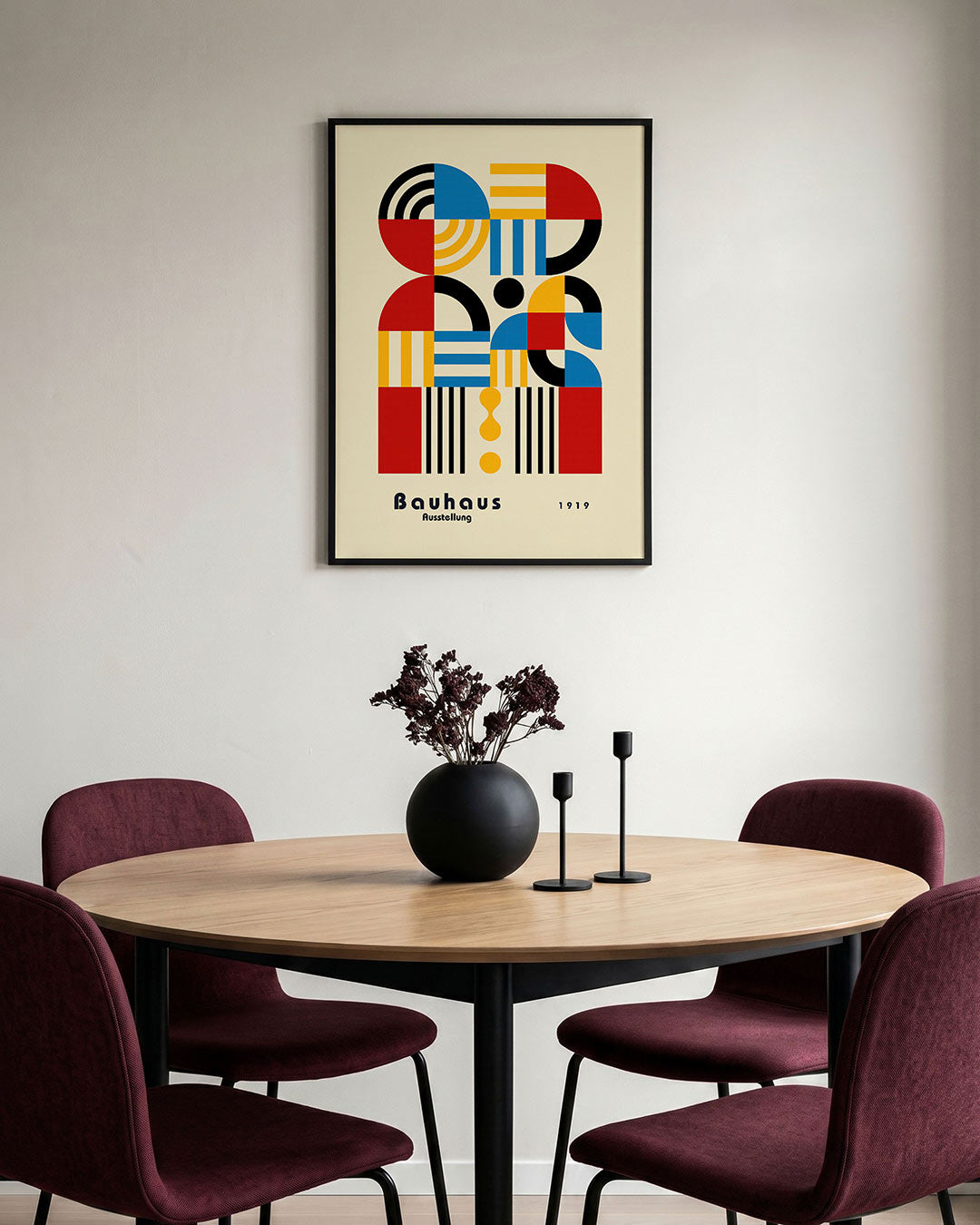 Vormen en vlakkenspel – staande Bauhaus poster voor aan de muur