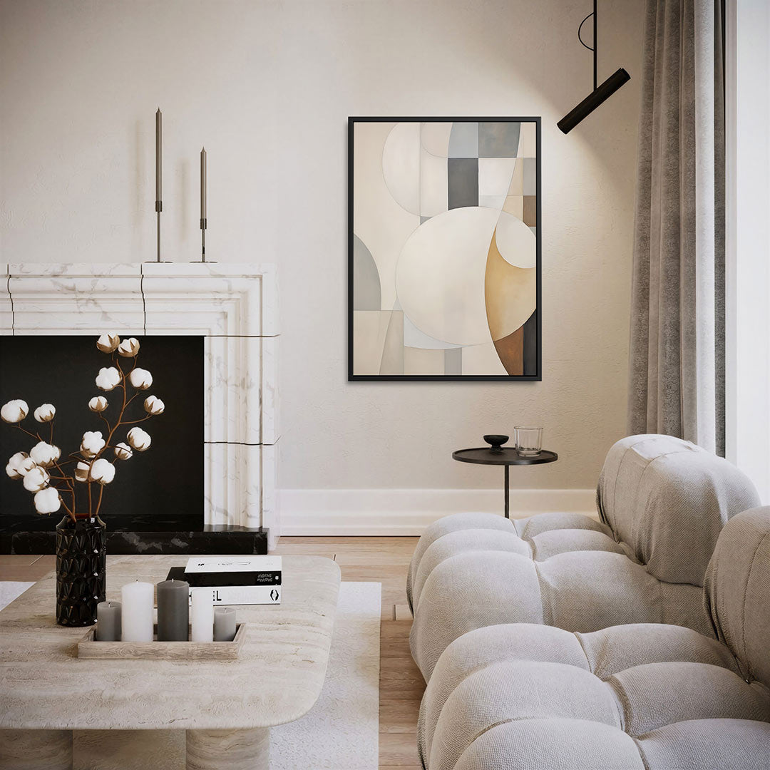 Geometrische vormen compositie – staand wanddecoratie kunstwerk