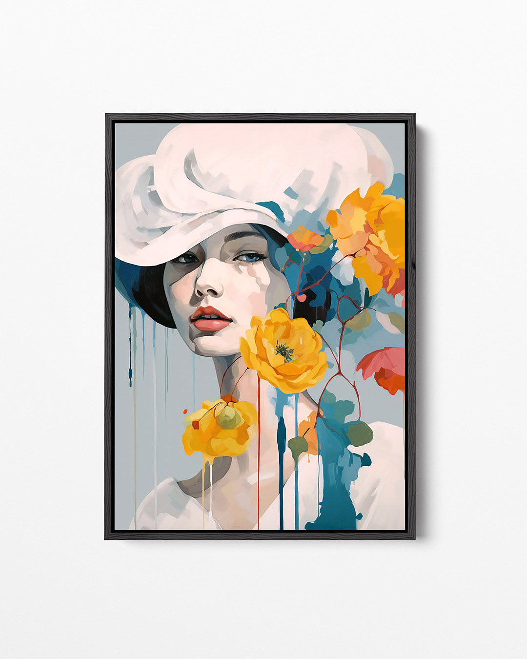 Vrouw met bloemen – staand wanddecoratie kunstwerk