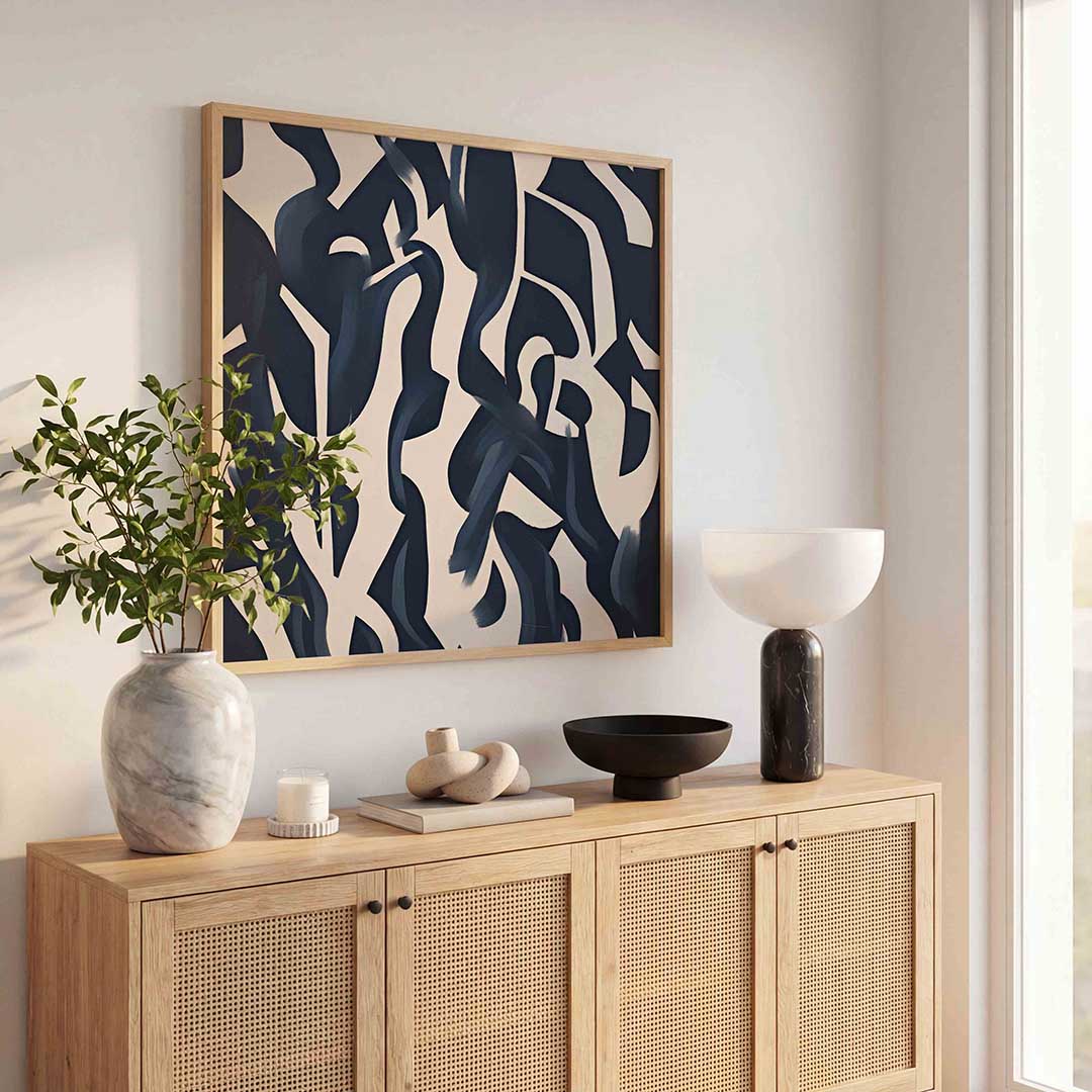 Abstracte vormen – illustratie poster in vierkant formaat