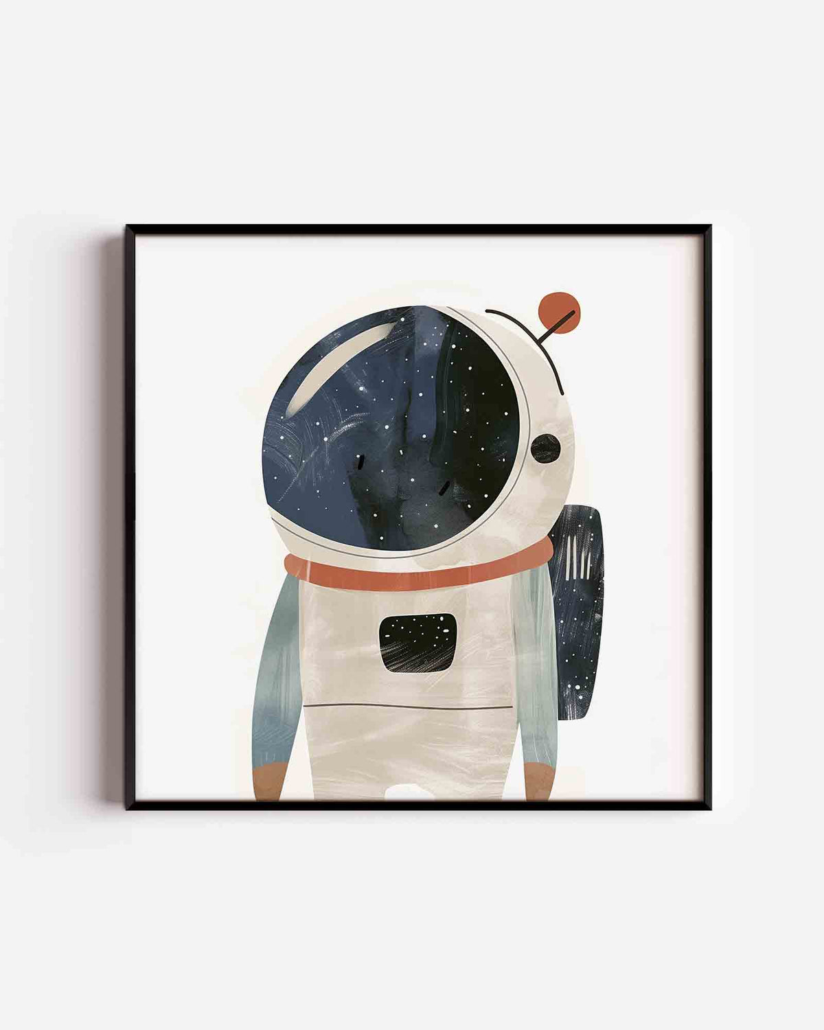 Astronaut met helm – vierkante kinderposter als wanddecoratie