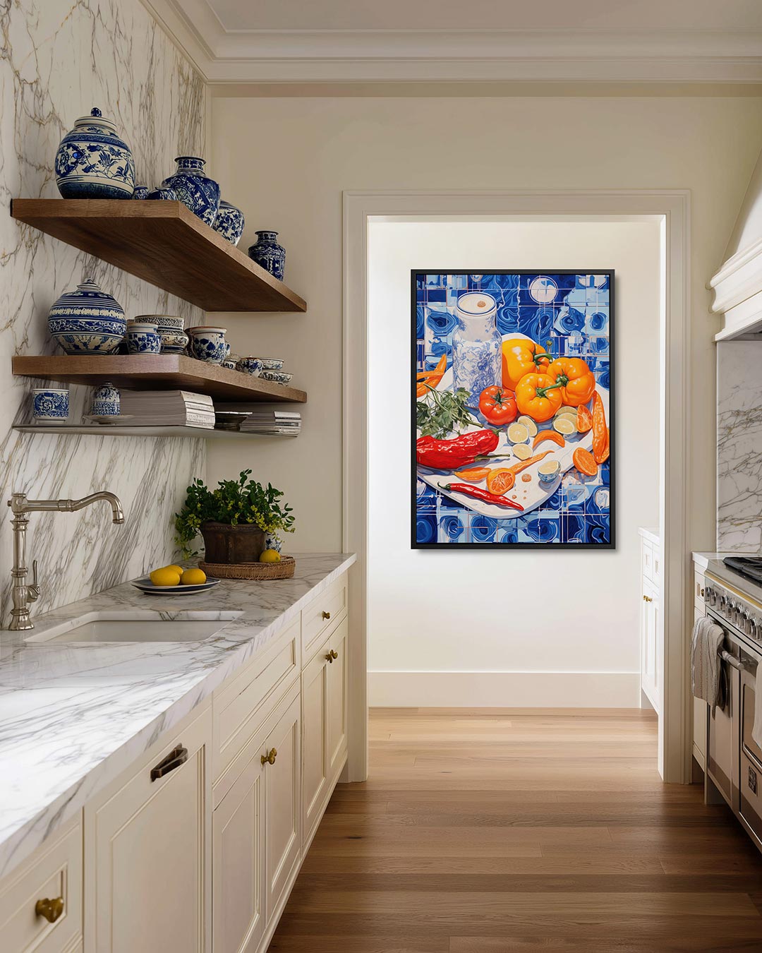 Interieur scène – staand wanddecoratie kunstwerk