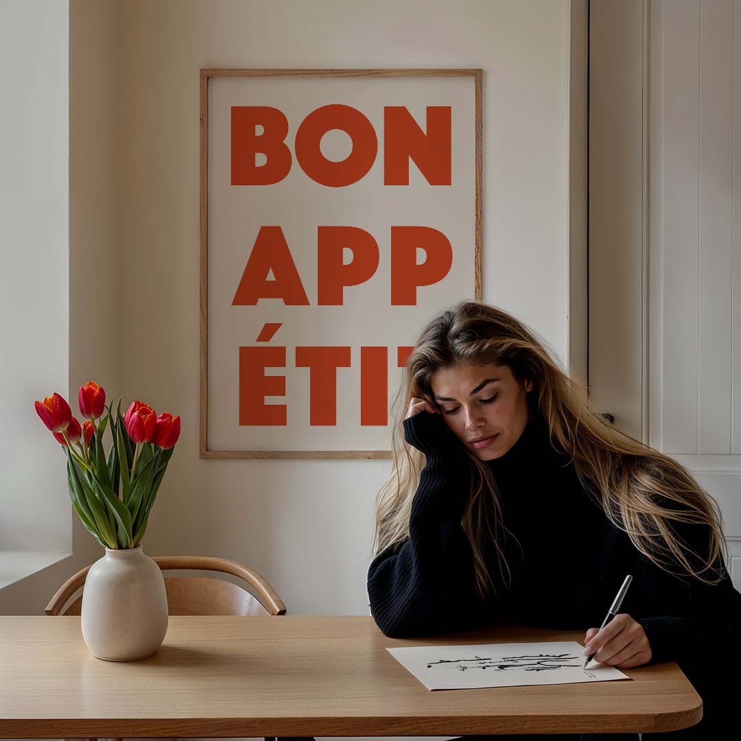 Bon Appétit Keukenposter – culinaire wandkunst als portret poster