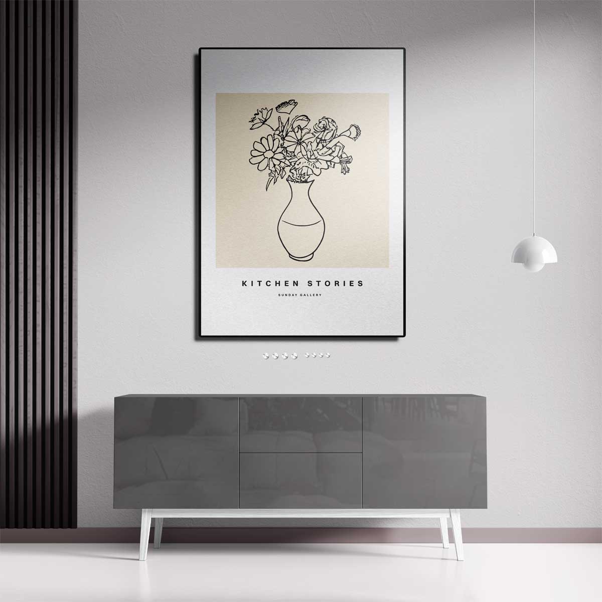 Bloemenpracht in Vaas – staande wandkunst voor woonkamer of interieur