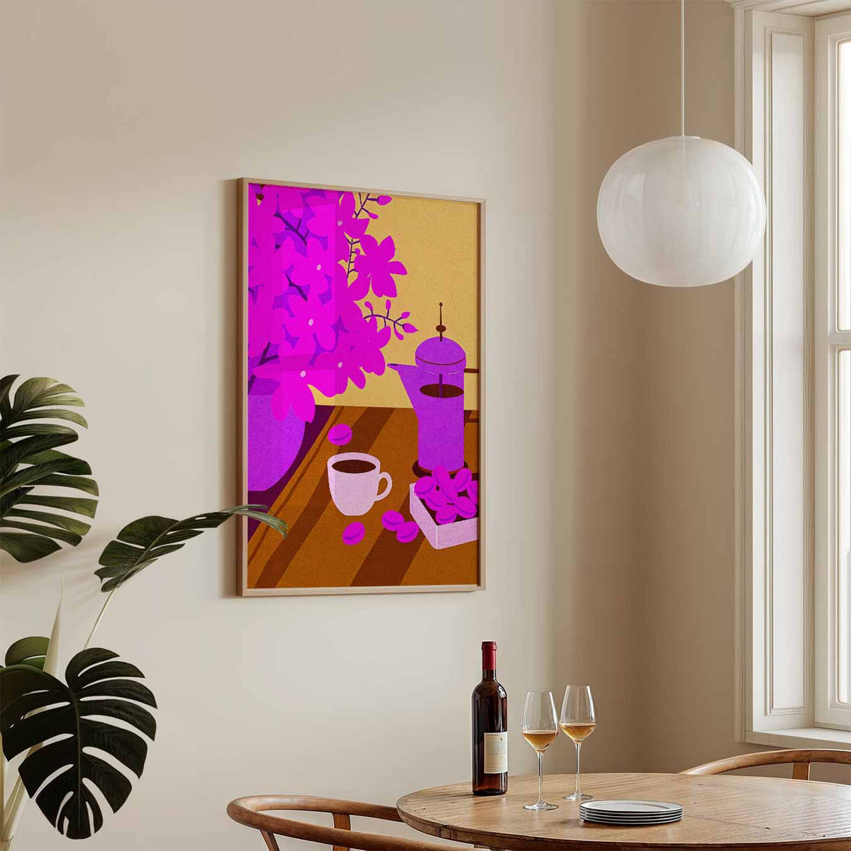 Kleurrijke Koffie Verrukking – keukenposter in staand formaat