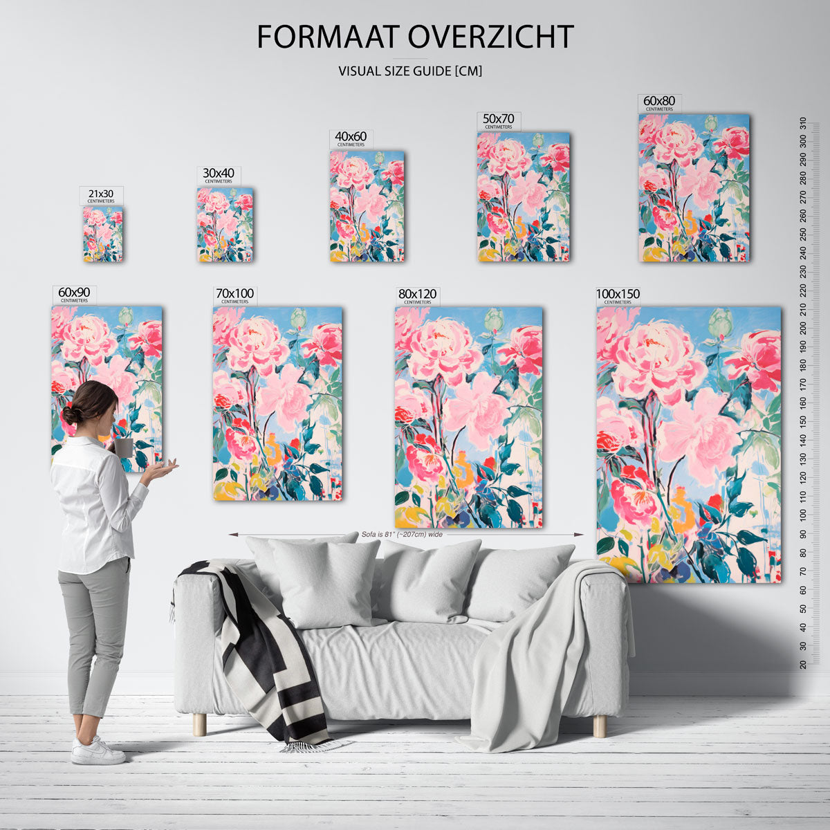 Bloemenpracht – staande muurposter met kleurrijke illustratie
