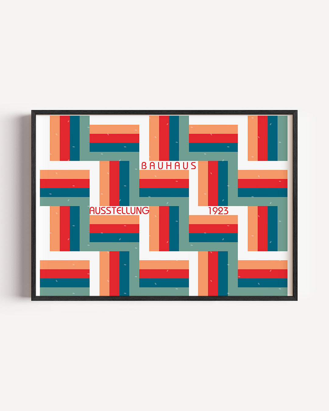 Vorm en kleur – liggende Bauhaus poster als wanddecoratie