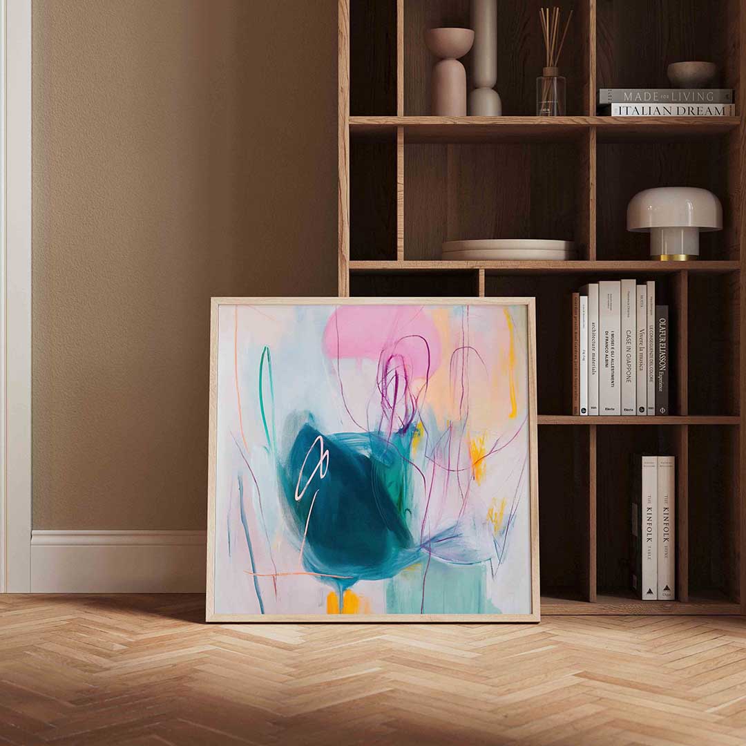 Abstracte vormen en kleuren – vierkante wanddecoratie met kleur en vorm van WallArtistic