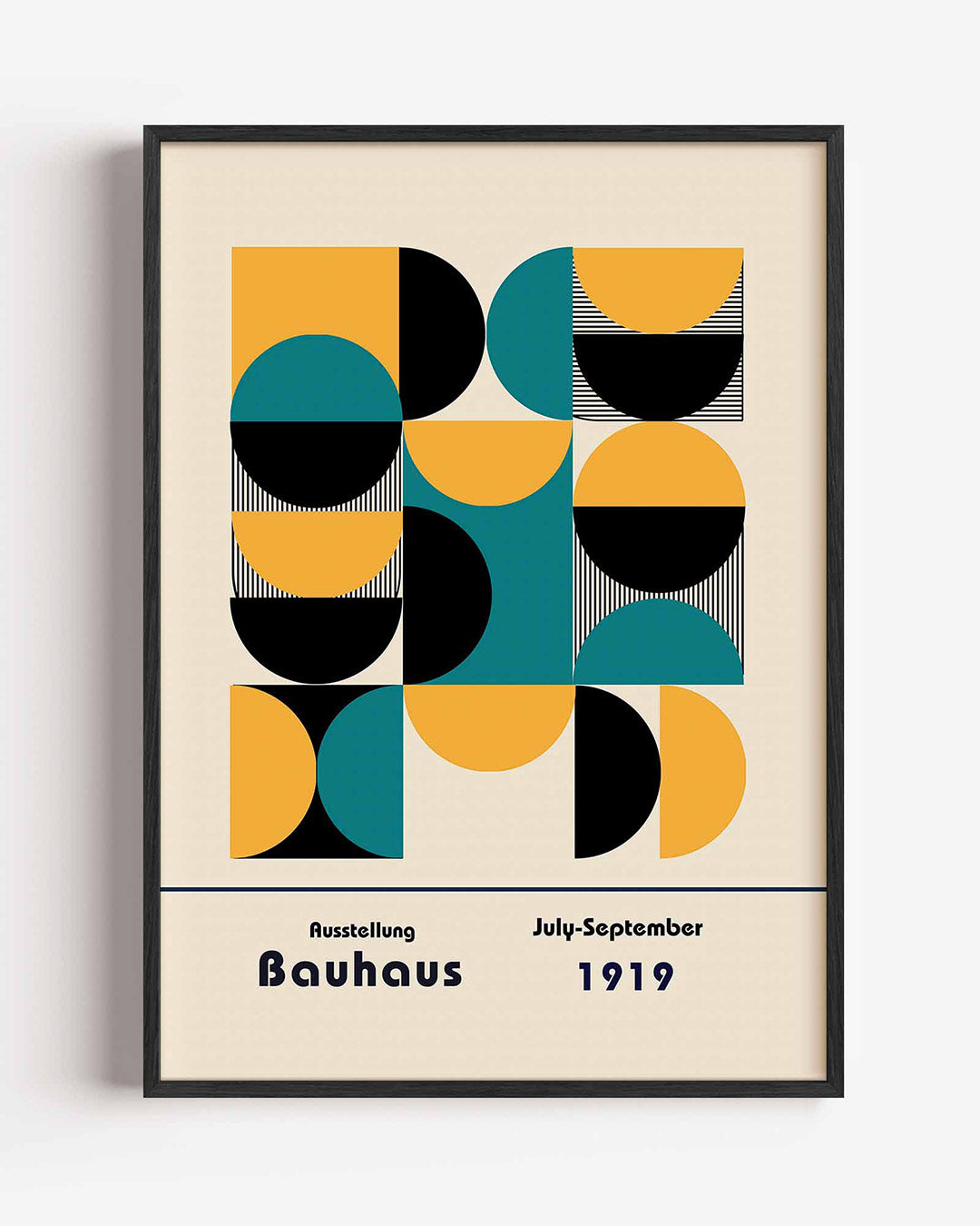 Vormritme en kleur – staande Bauhaus poster als wanddecoratie