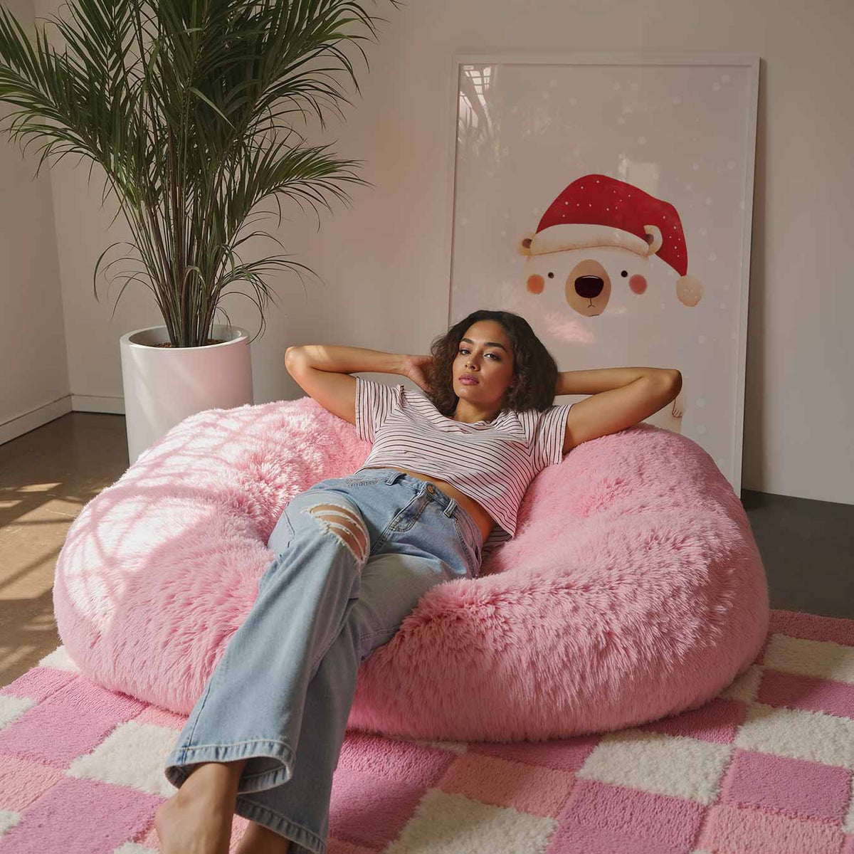 Schattige Kerstbeer – staande kinderkamer wanddecoratie van WallArtistic