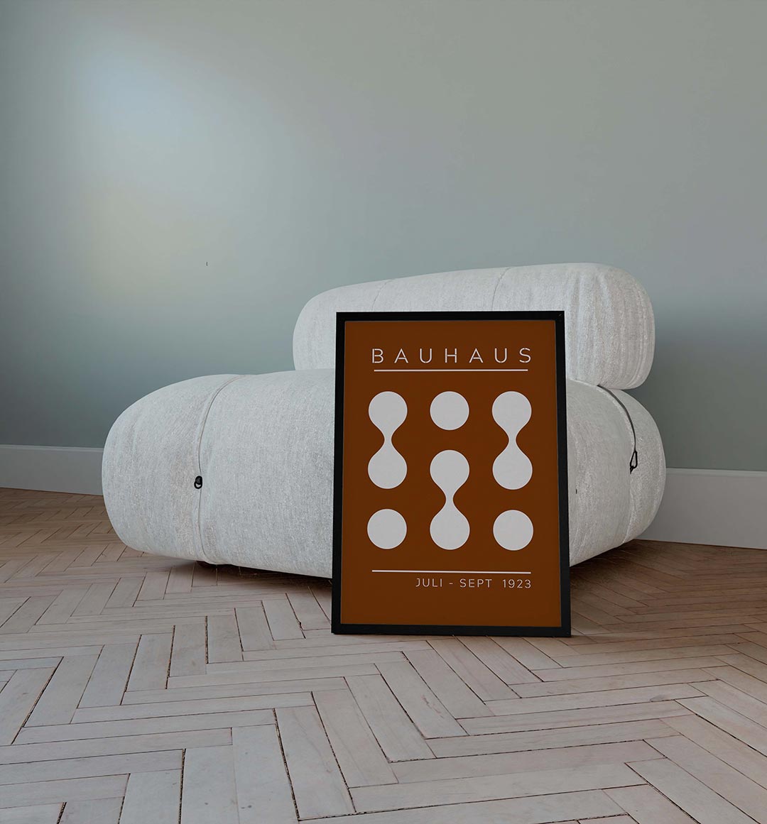 Vorm en balans – geometrische poster in Bauhaus-stijl van WallArtistic