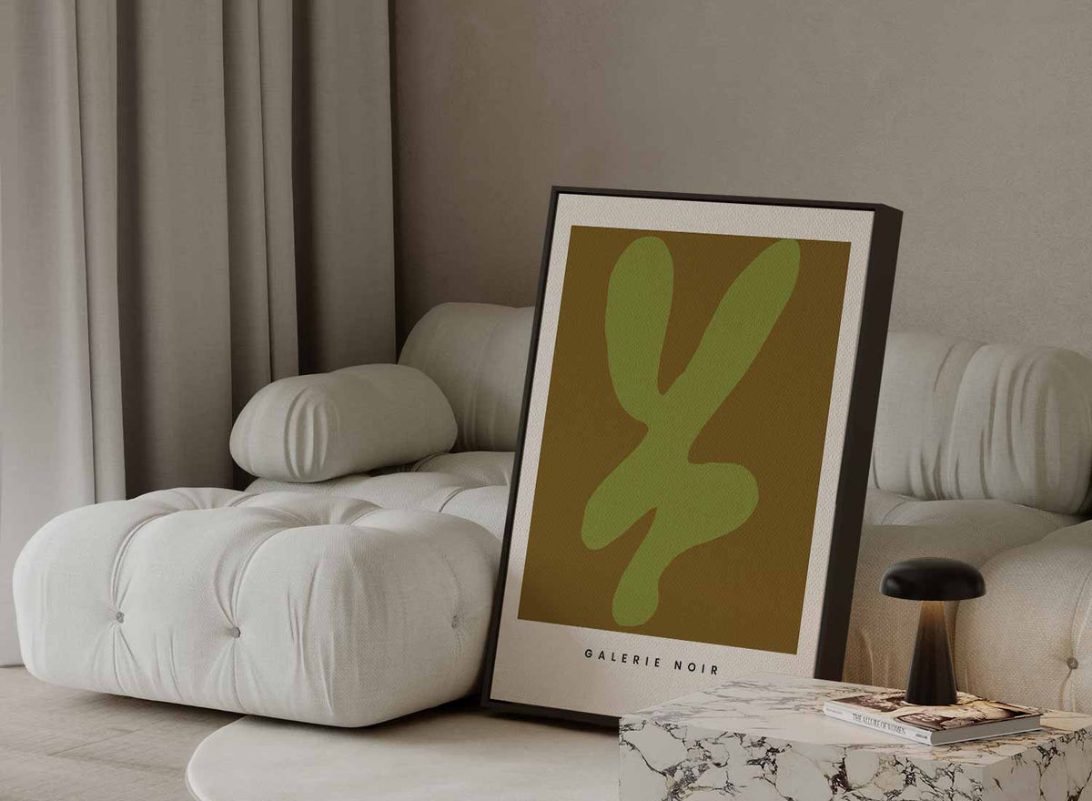 Organische Vormen in Groen – canvas kunstwerk als wanddecoratie