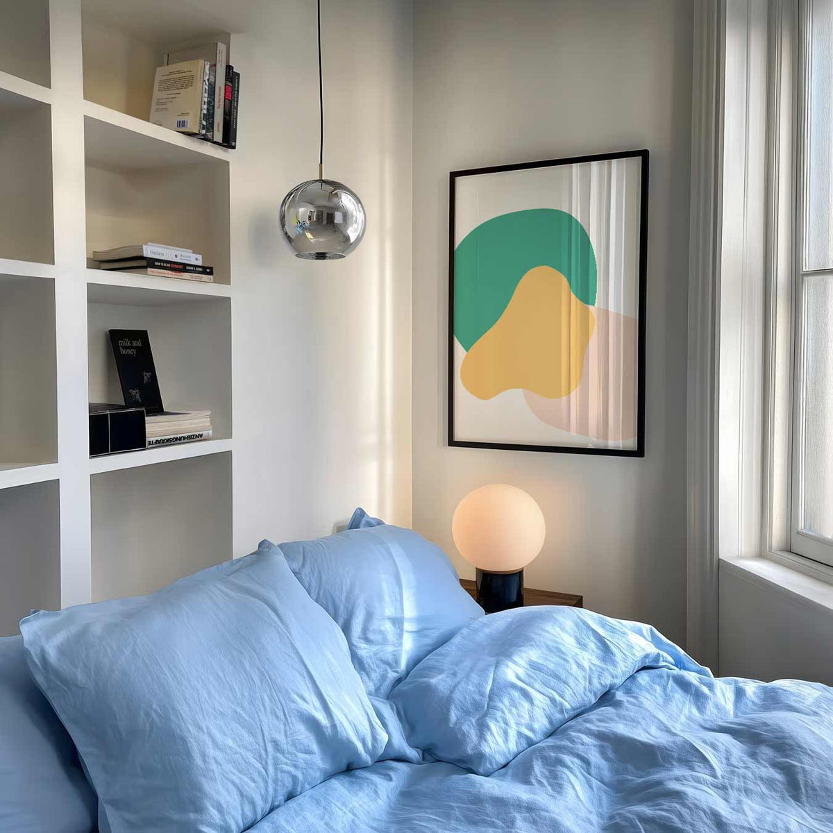 Vrolijke Abstracte Kunstposter – abstracte poster als moderne staande wanddecoratie