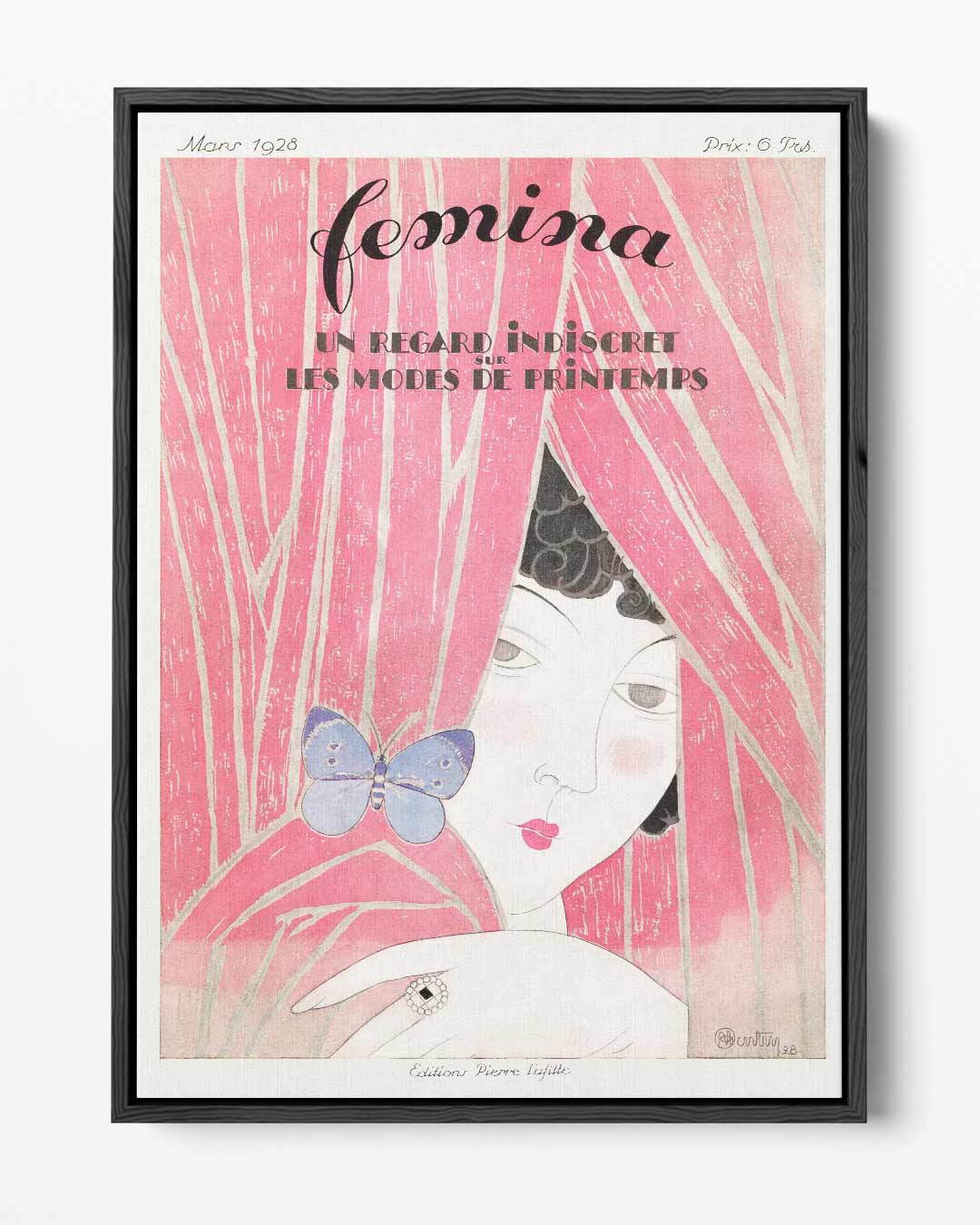 Vintage Femina Modeposter – portret kunstwerk als wanddecoratie