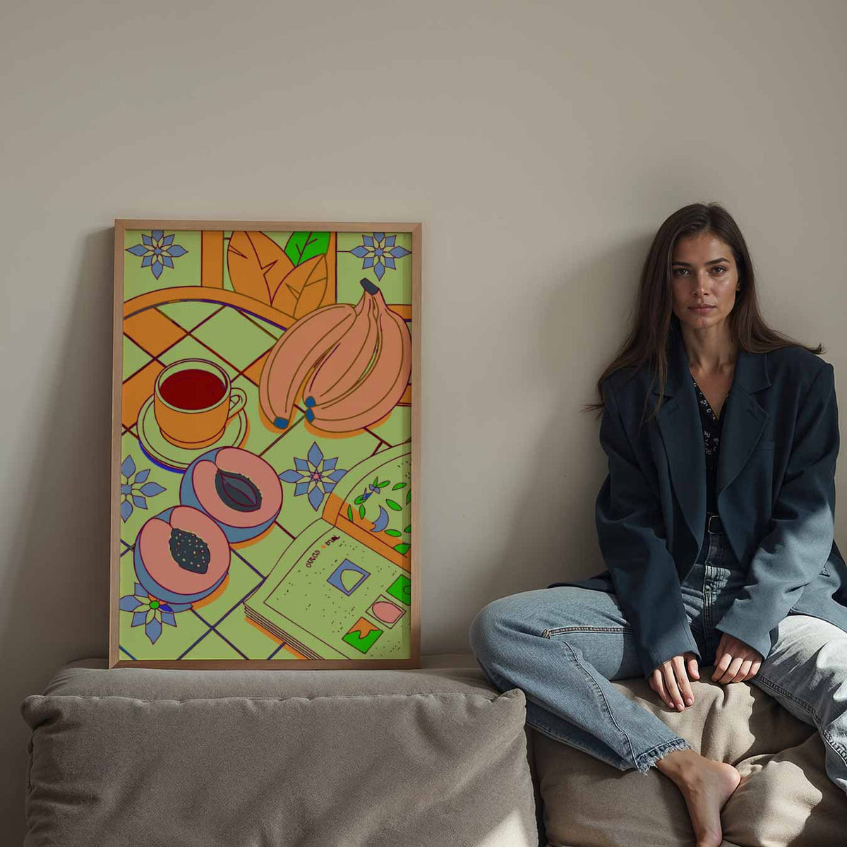 Kleurrijk Ontbijt Moment – staande keuken wanddecoratie van WallArtistic