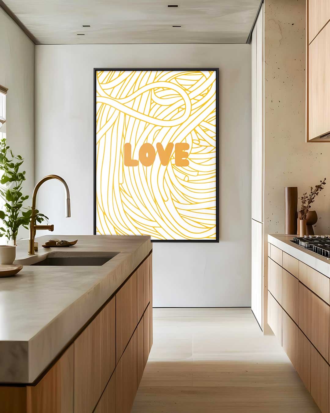 Liefdeslijnenspel – staand kunstwerk voor modern interieur