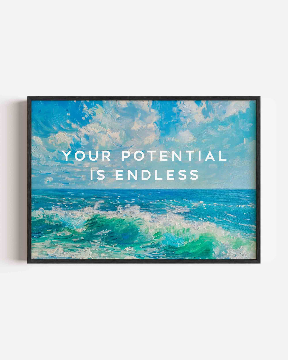 Golven en lucht – hedendaagse illustratie poster in landscape formaat