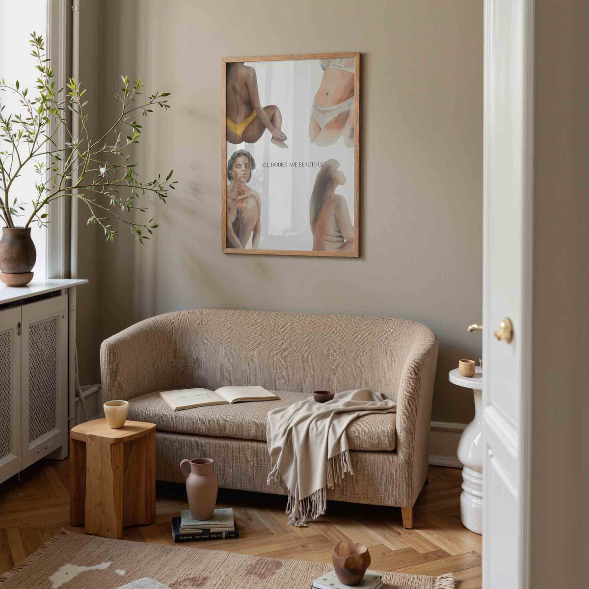Figuren in badkleding – vrouwelijke poster in staand formaat