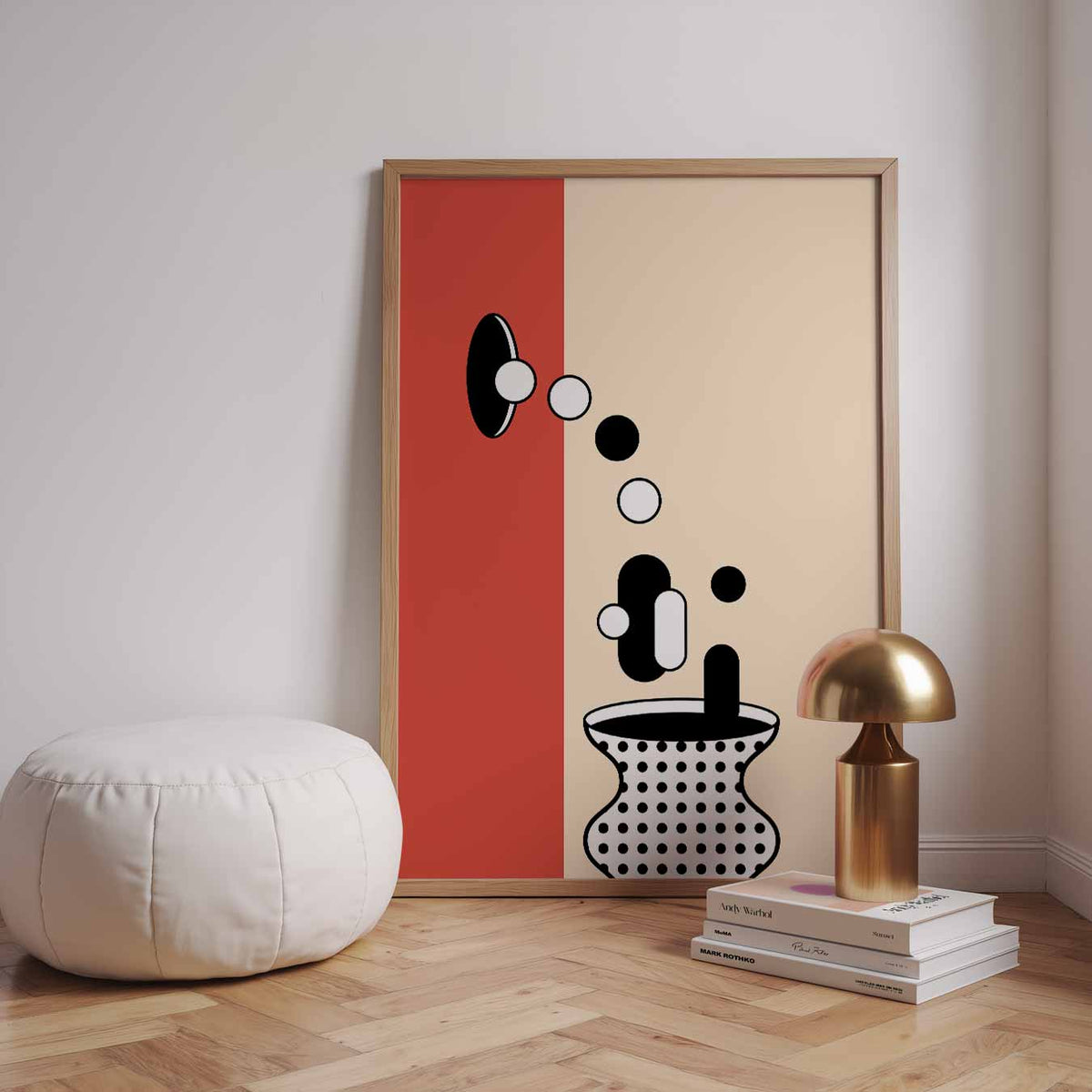 Moderne Geometrische Vaas – staande kleurrijke abstracte wanddecoratie van WallArtistic