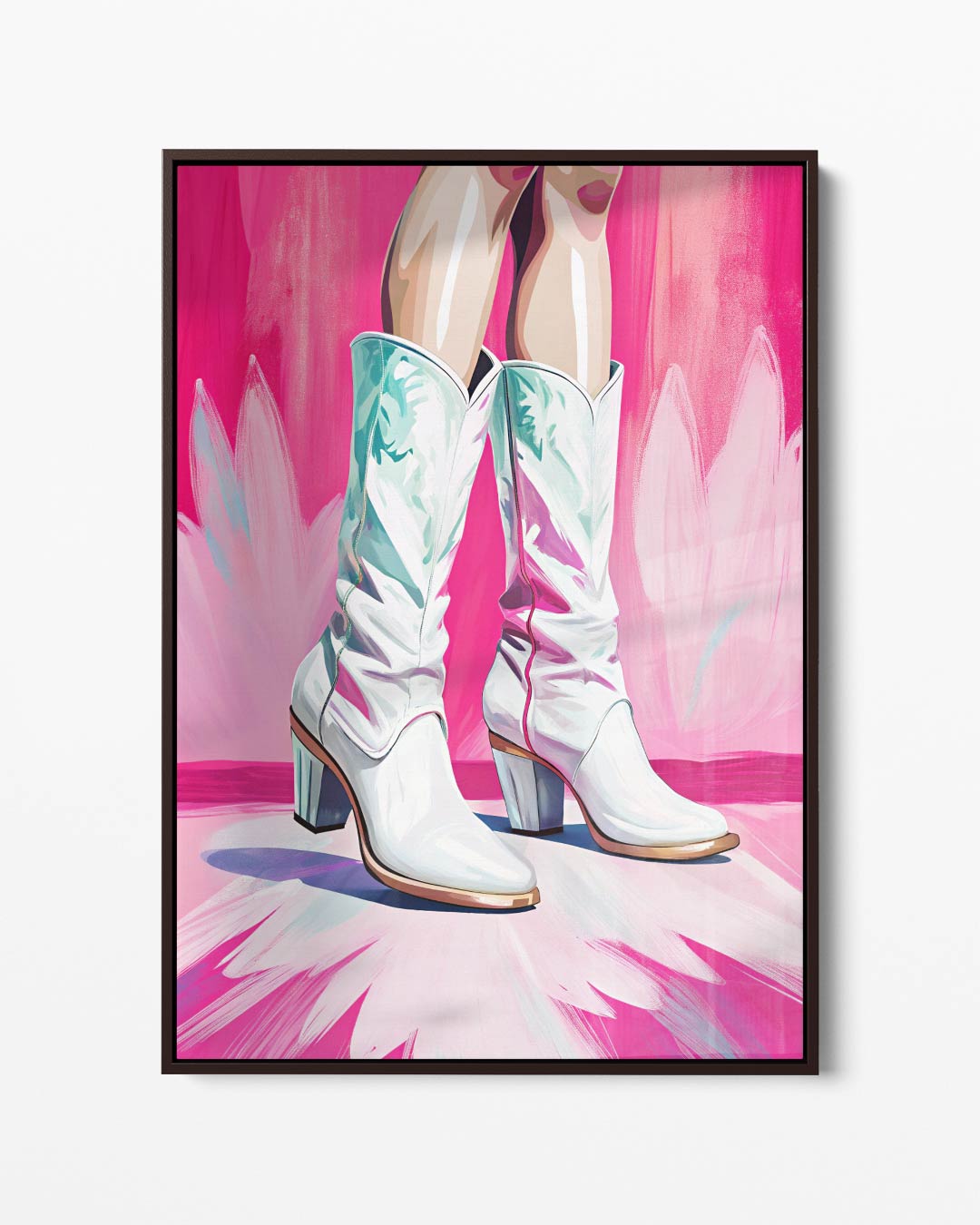 Glanzende Westerse Laarzen – portret kunstwerk als wanddecoratie