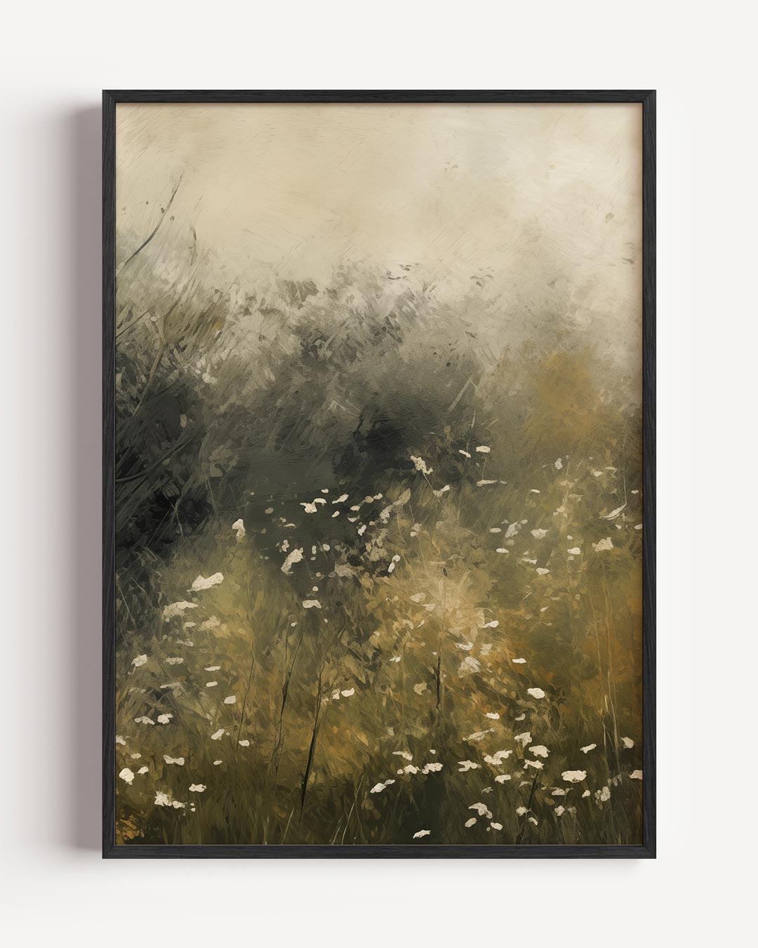 Dromerig Bloemenlandschap – natuur en stad portret poster als wanddecoratie