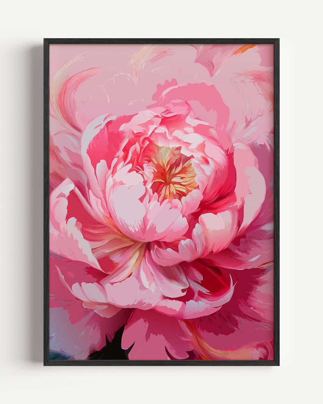 Roze Bloembloesem Kunstposter – bloemen portret poster als wanddecoratie