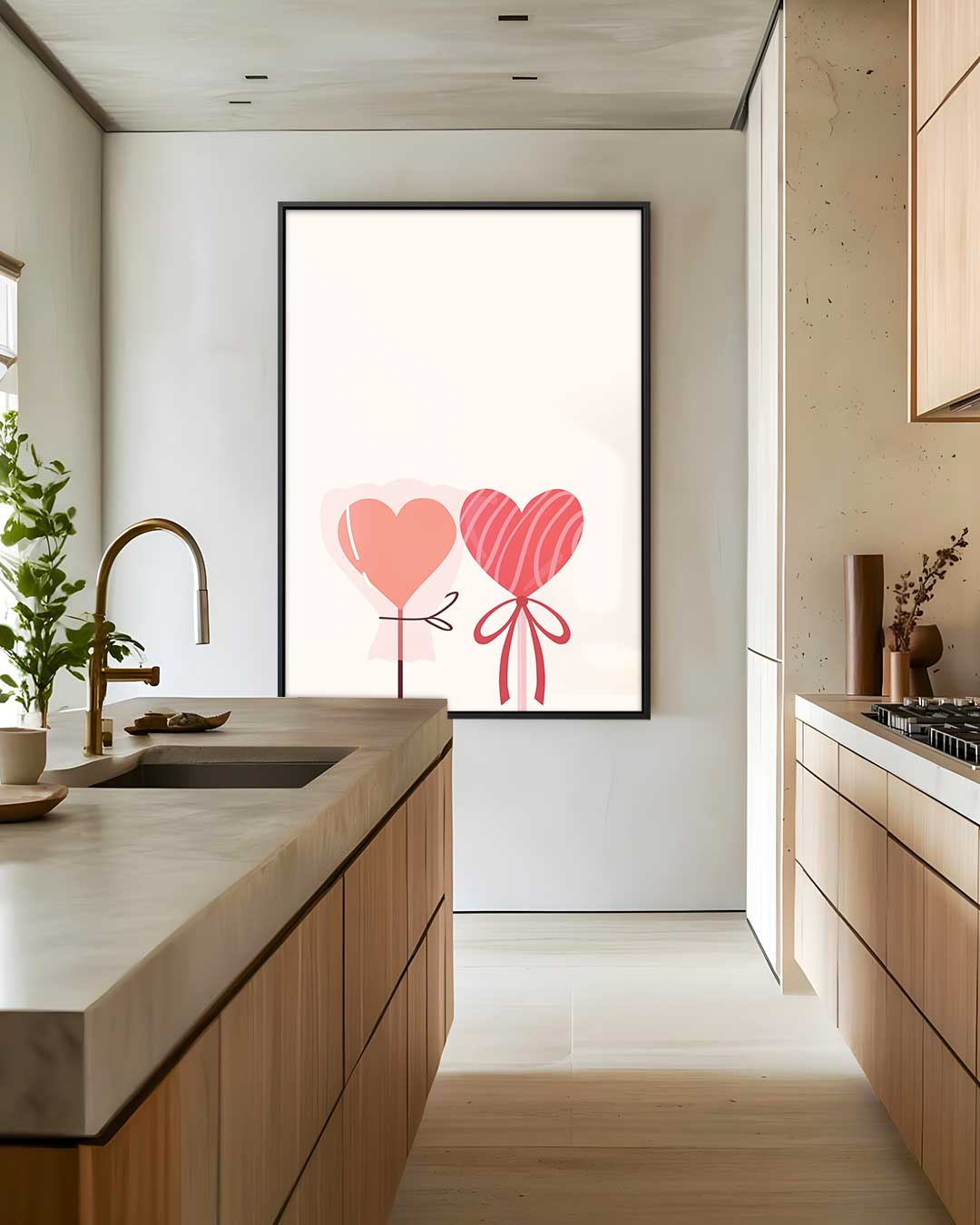 Hart Lollie Illustratie – dibond wanddecoratie in staand formaat