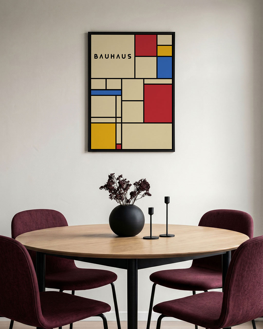 Vlakverdeling en kleur – staande Bauhaus poster voor aan de muur