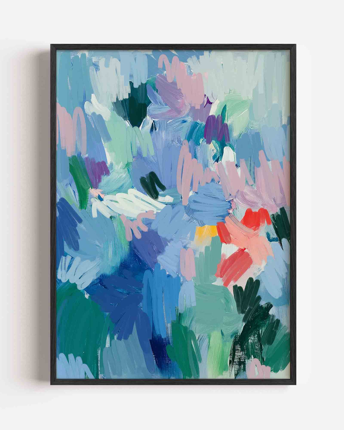 Abstracte penseelstreken – bloemen portret poster als wanddecoratie