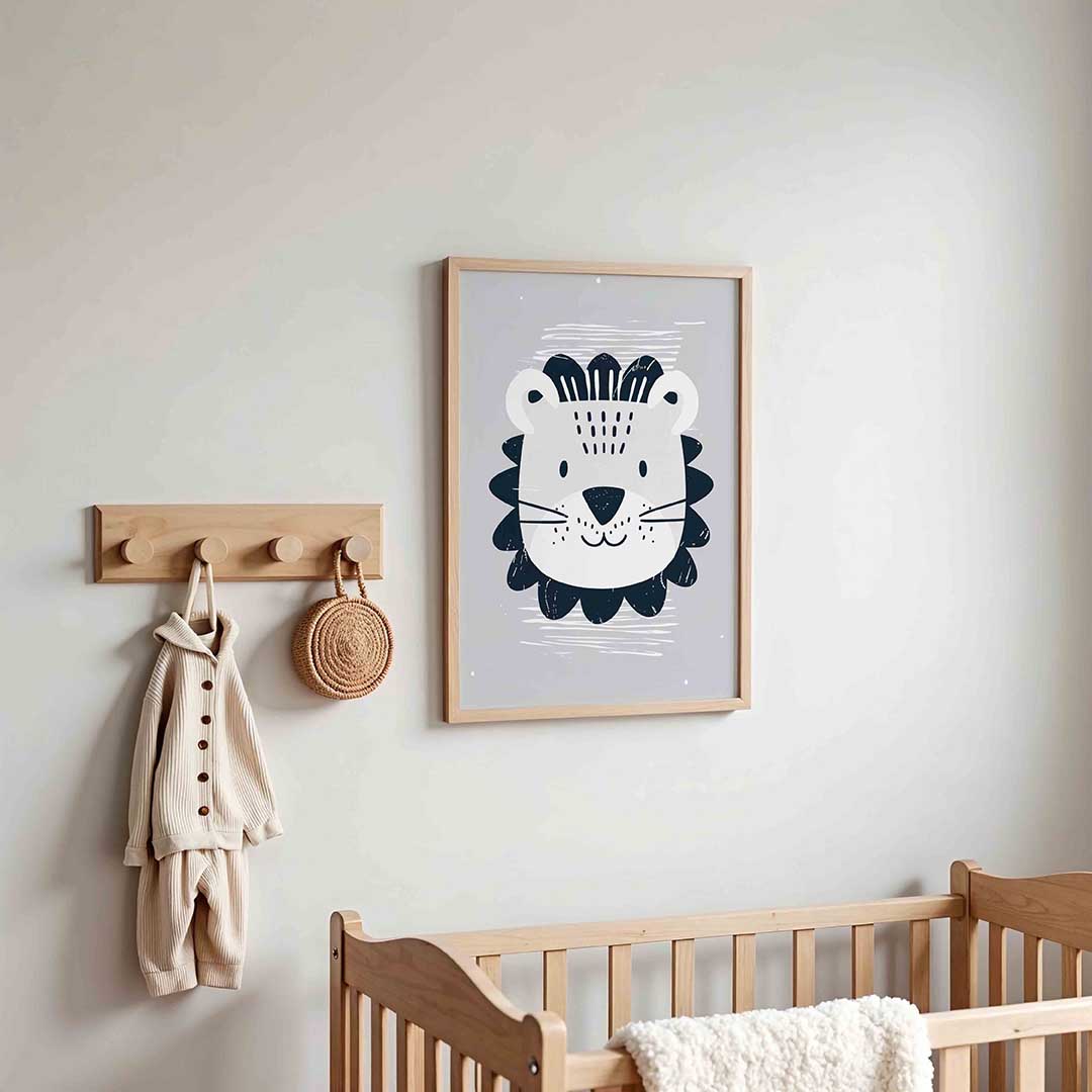 Leeuw gezicht – kinderposter in staand formaat