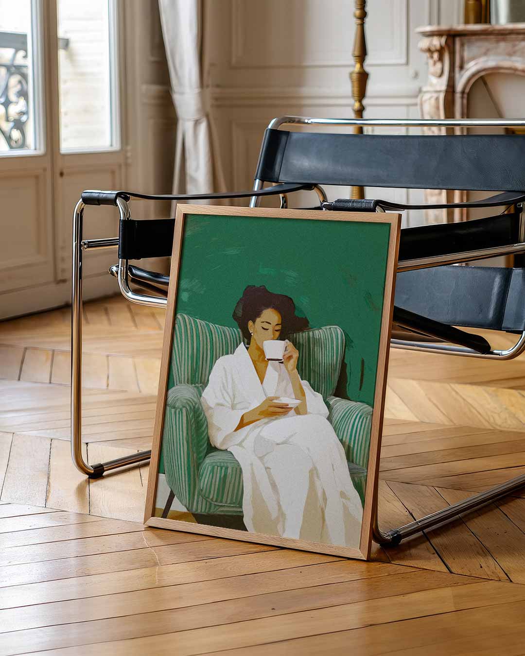 Ontspannen Ochtendmoment – zomer portret poster, afbeelding 7