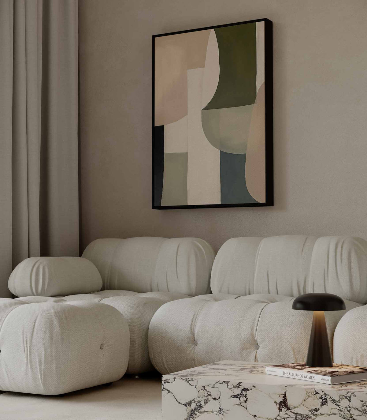 Abstracte Harmonie in Aardetinten – dibond wanddecoratie in staand formaat
