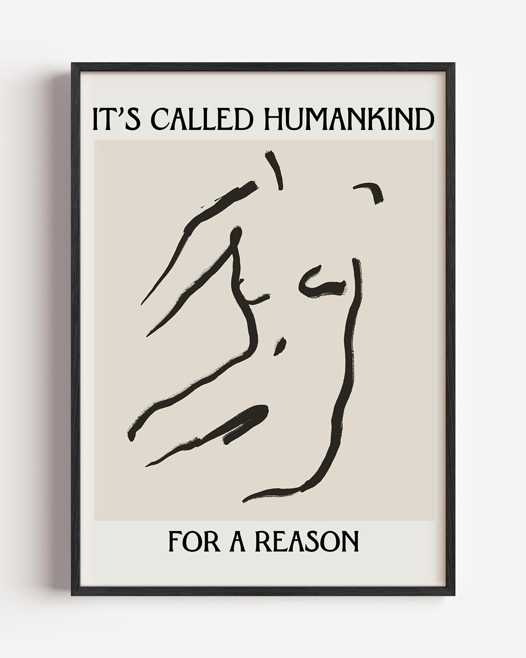 Humankind quote – typografie portret poster als wanddecoratie